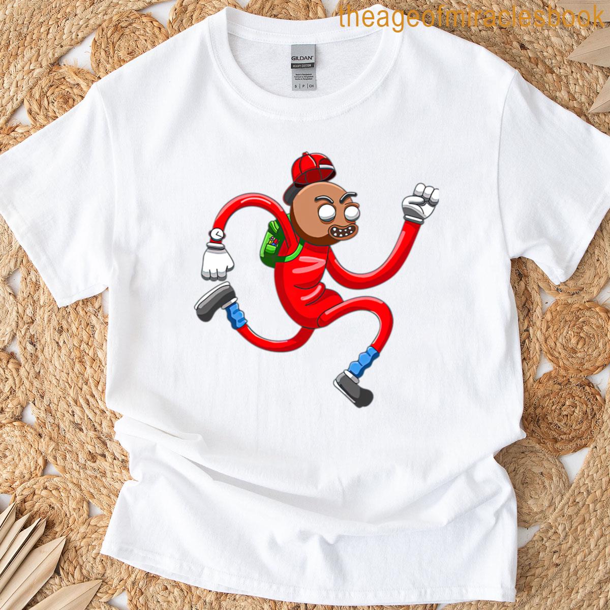 Crazy Cartoon Runner With Red Suit And Cap T-shirt