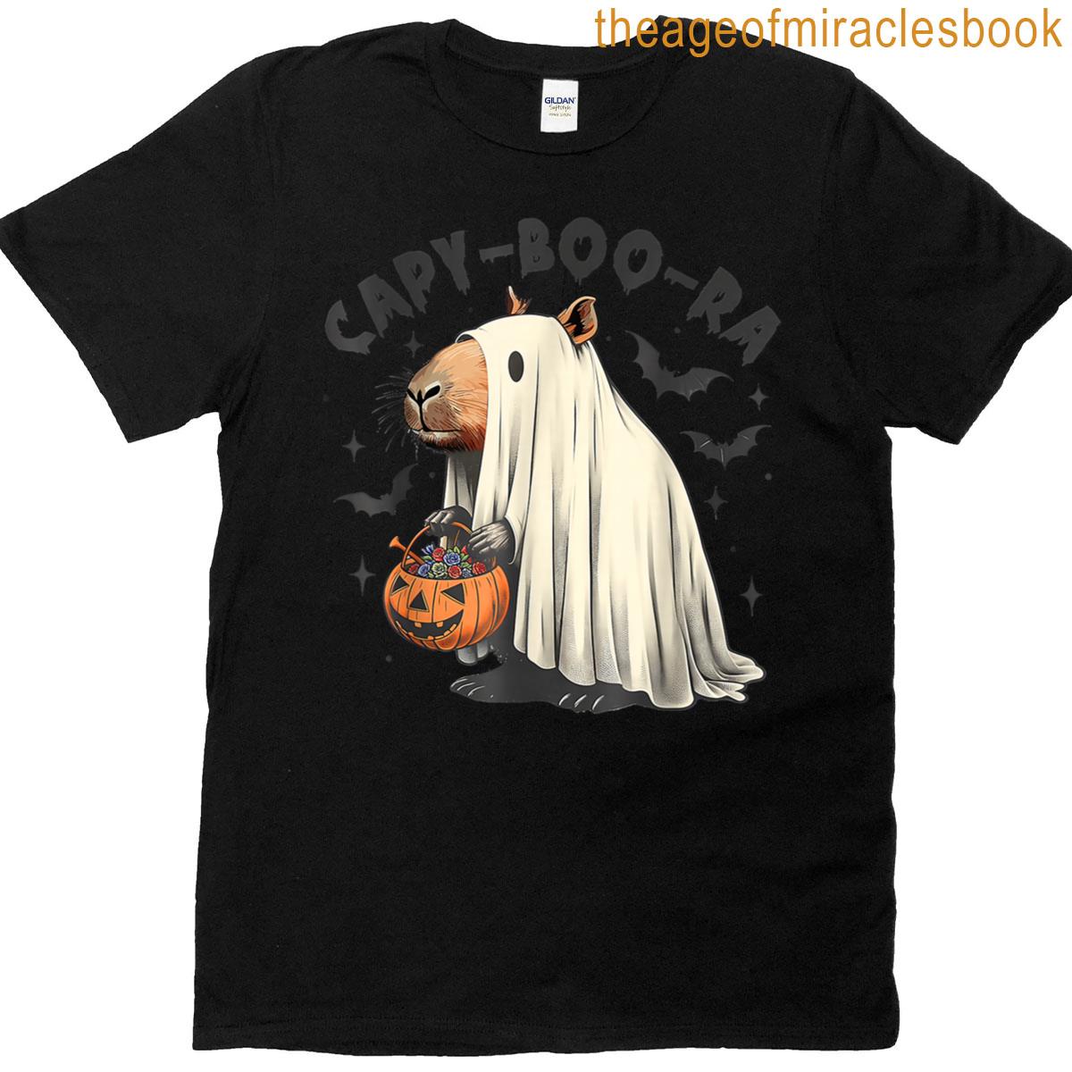 Ghost Capybara And Pumpkin Halloween Cappy T-shirt