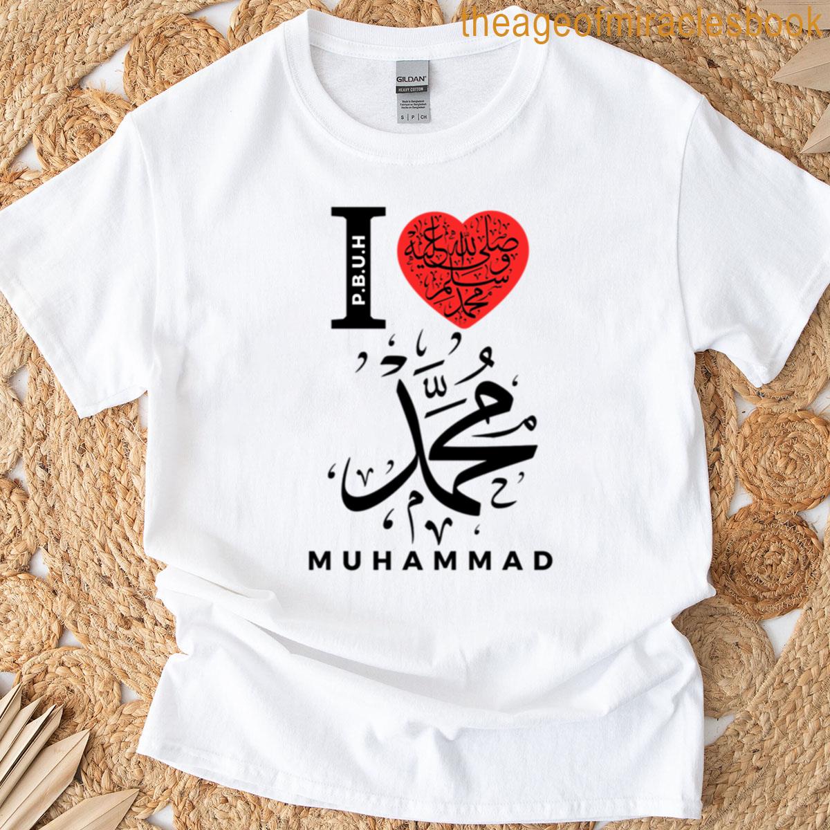 I Love Muhammad Bold Typography Statement Tee T-shirt