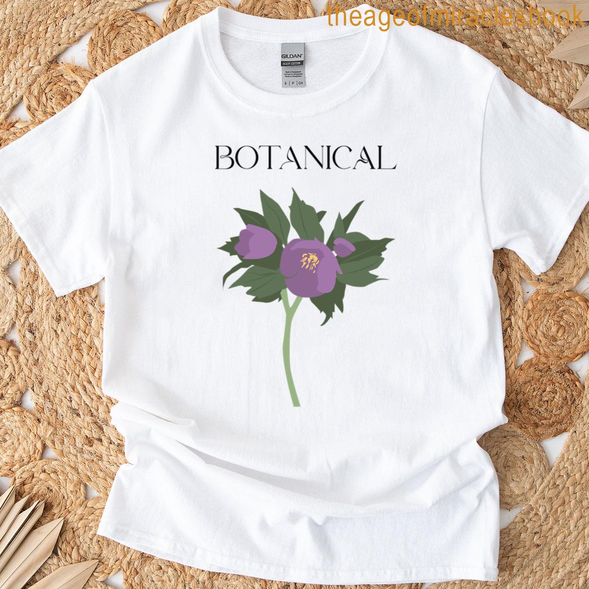 Purple Bloom Stylized Botanical T-shirt