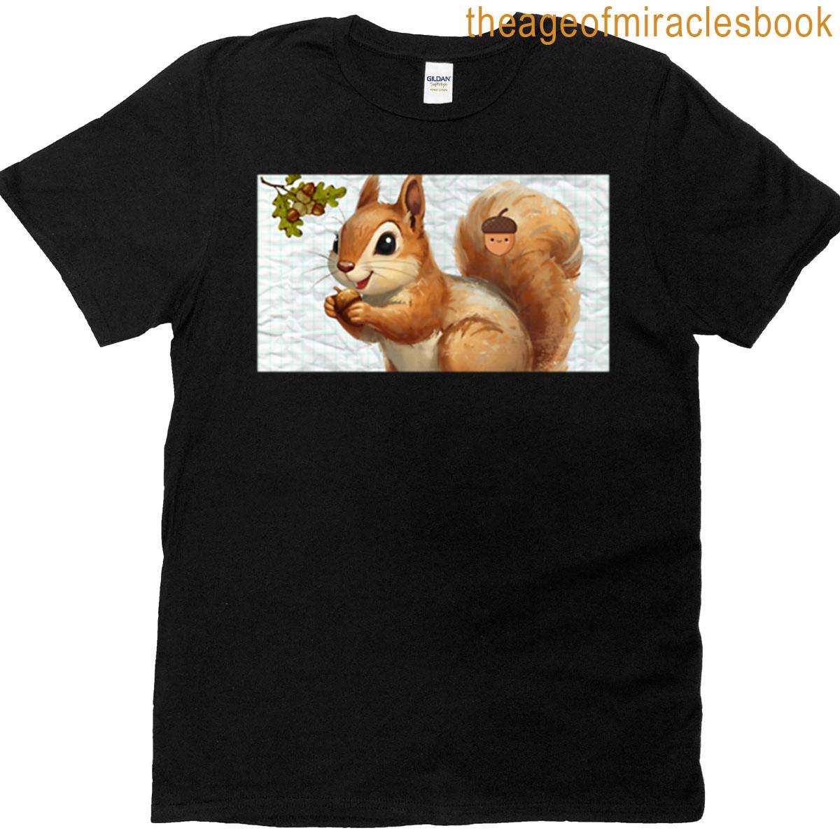 Squirrel With Acorns Autumn T-shirt
