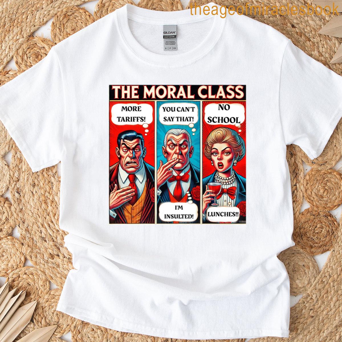 The Moral Class – Satirical Comic Panel Design T-shirt