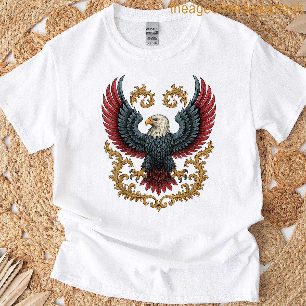 Vintage Eagle Flying Gothic Heraldic Medieval Crest Retro T-shirt