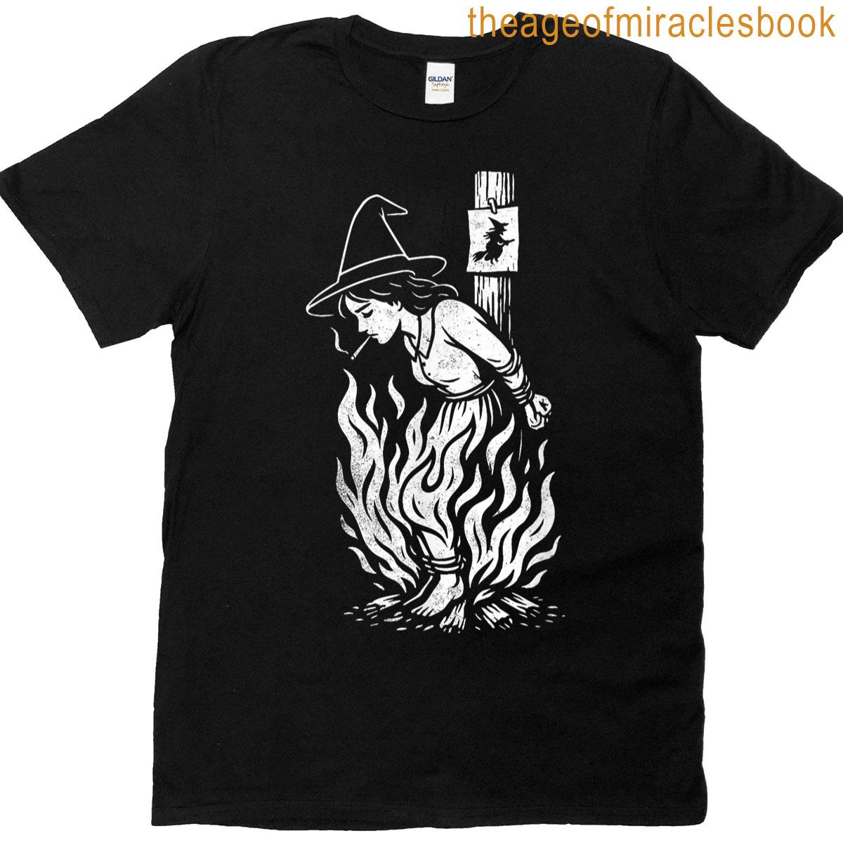 Witch Lighting Cigarette With Flames T-shirt
