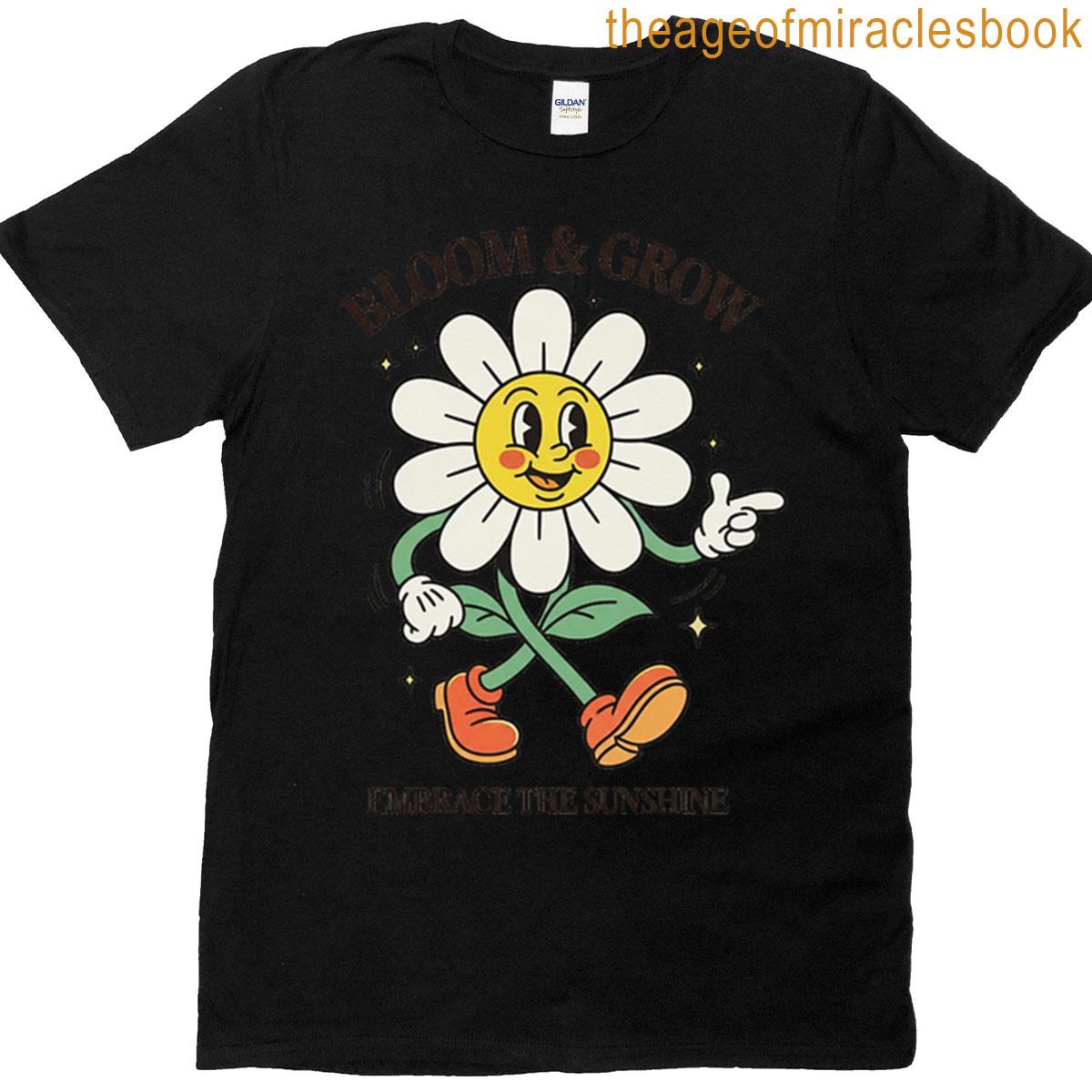 Bloom Grow Retro Daisy Flower Cartoon Oversized T-shirt