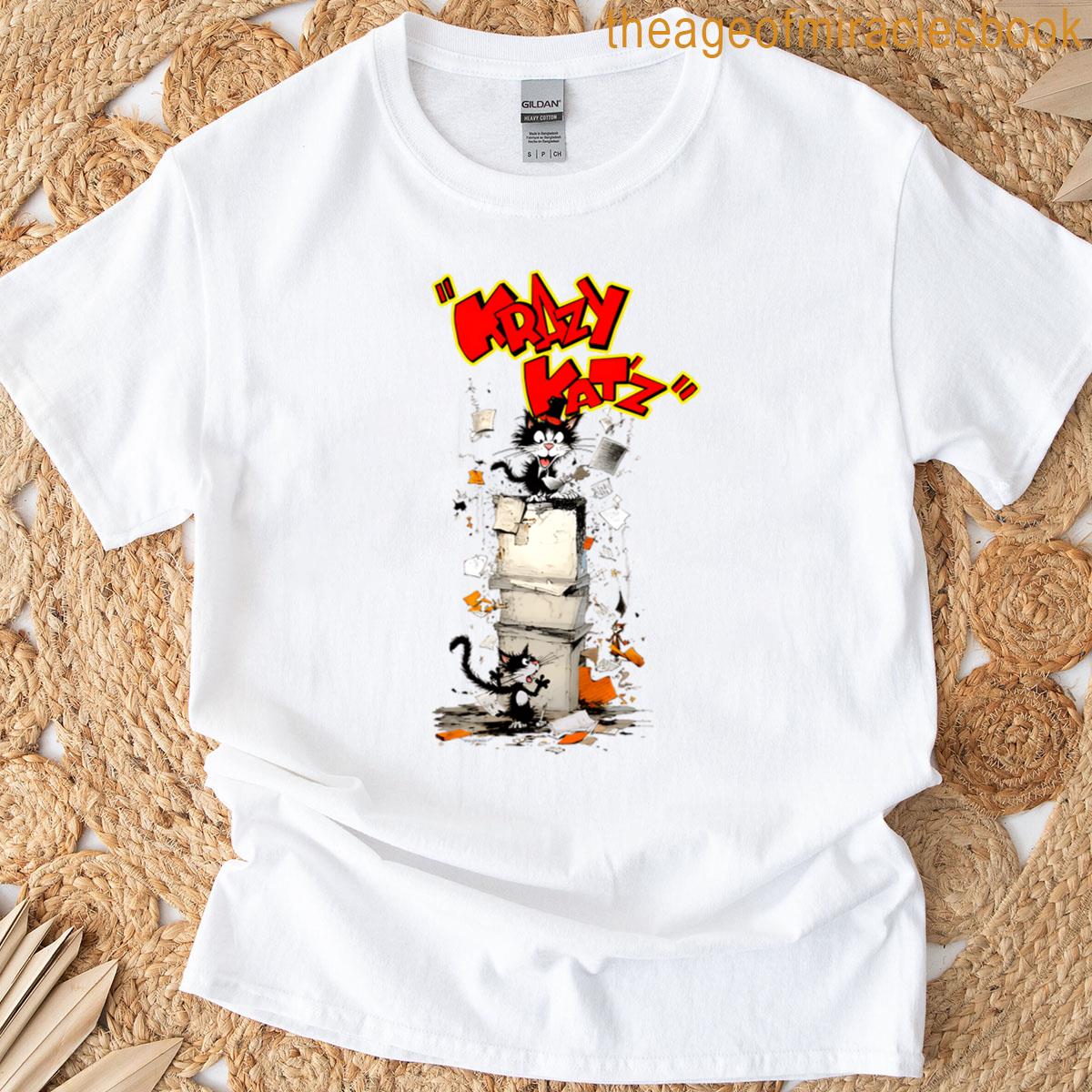 Book Funny Comic Vintage Cartoon Cat T-shirt