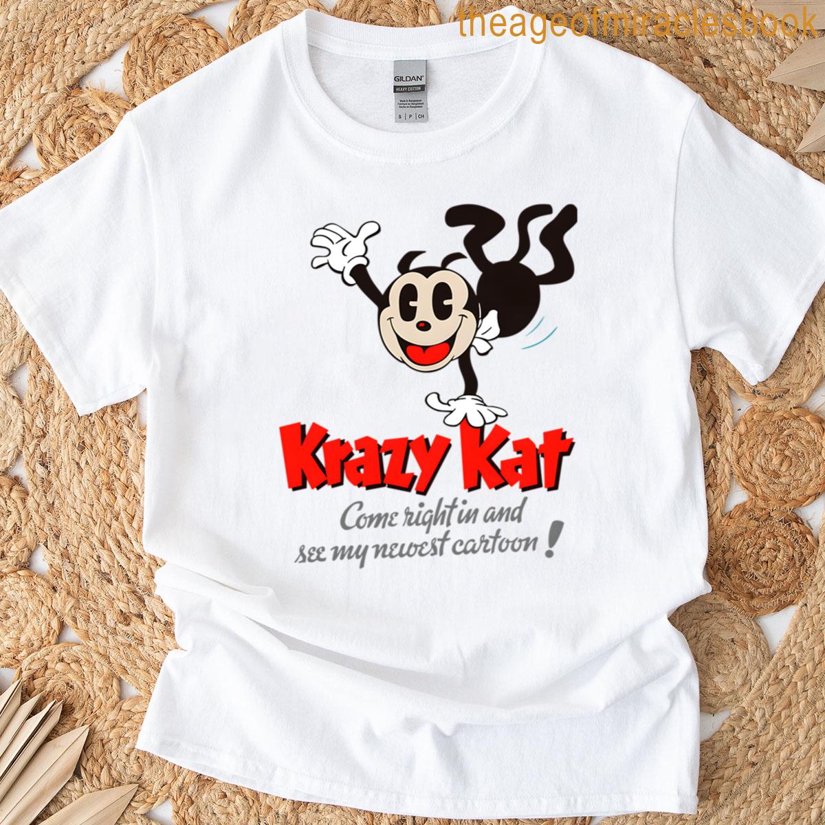 Cartoon Book Funny Cat Vintage Comic T-shirt
