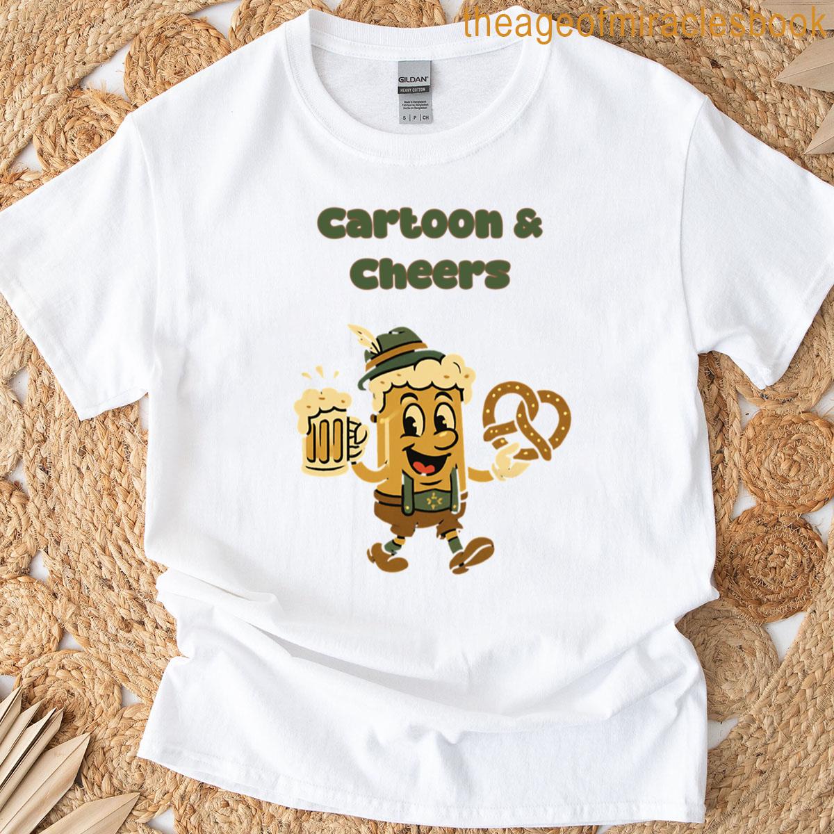 Cartoon Cheers Fun Beer Drinking Animation Style T-shirt