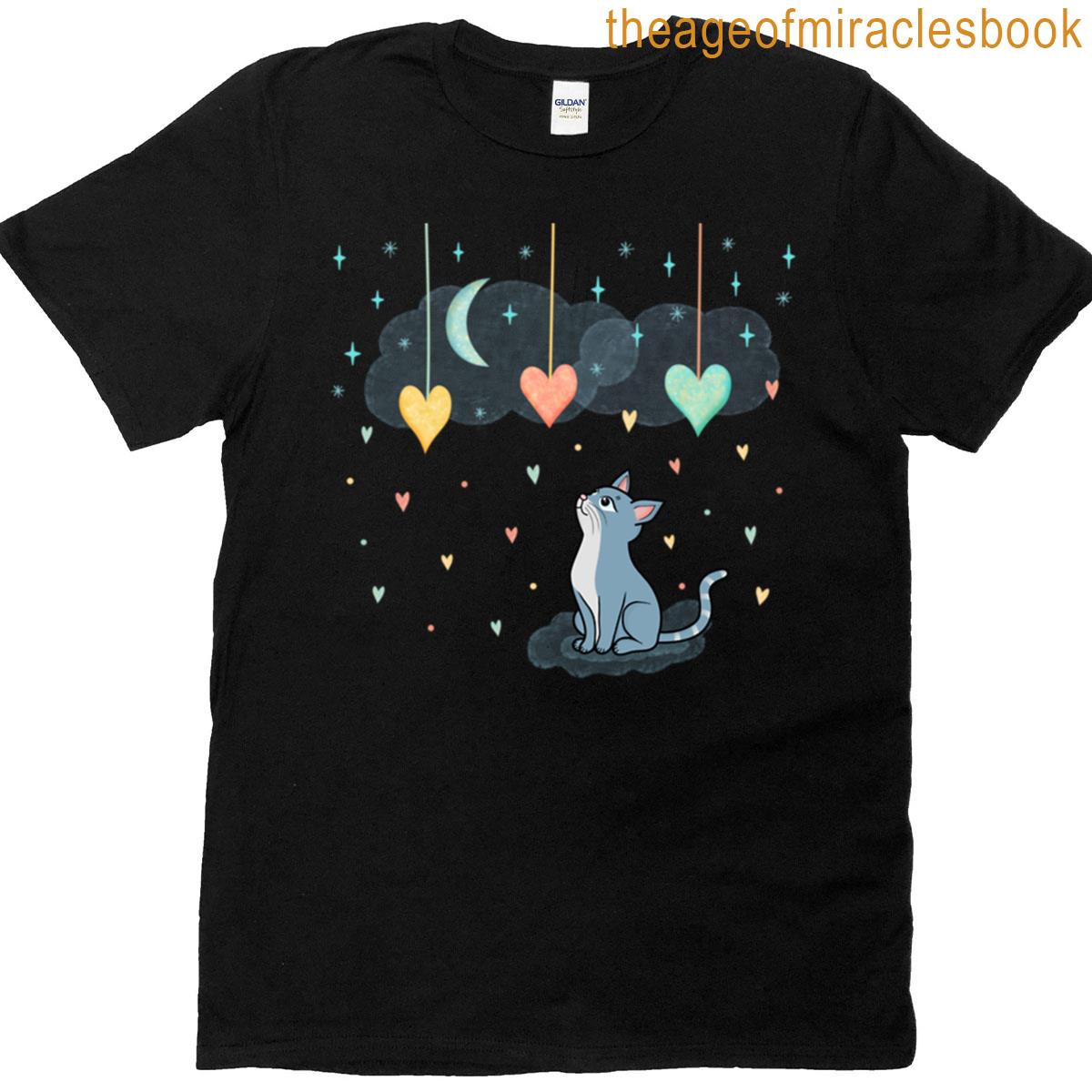 Cat Hearts Illustration T-shirt