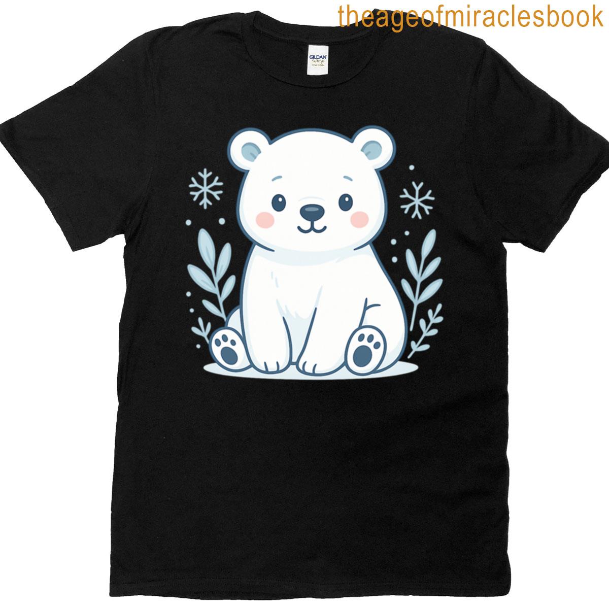 Charming Winter Polar Bear Design T-shirt