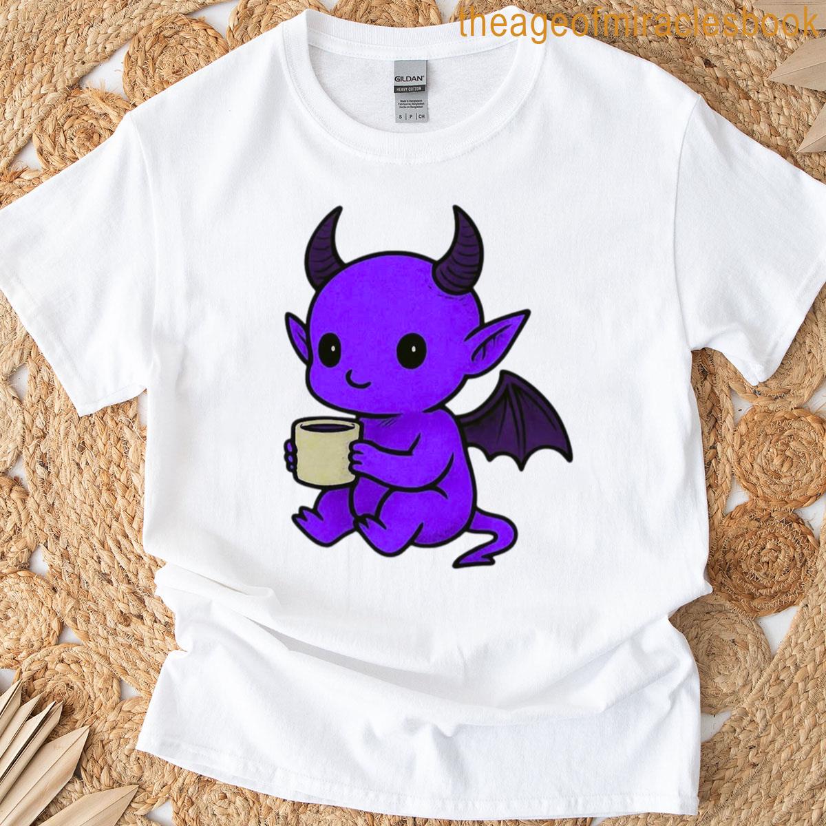 Cute Demon With Coffee T-shirt