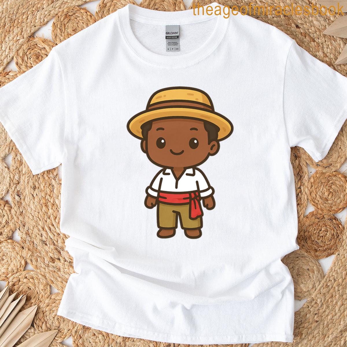 Cute Jamaican Farmer Chibi Character T-shirt