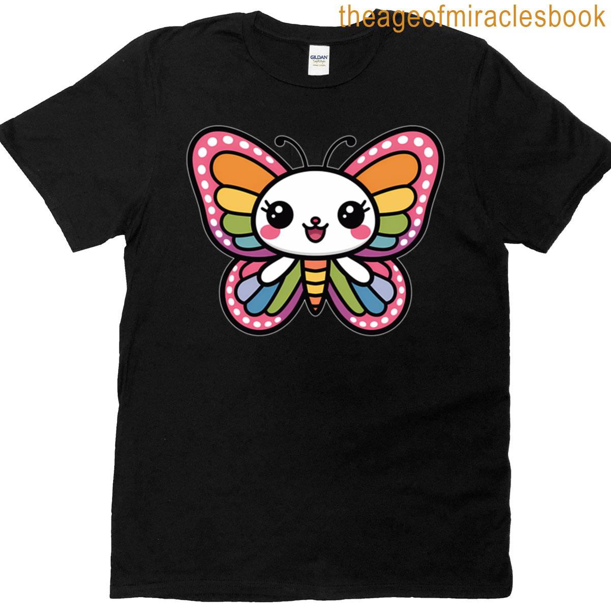 Cute Kawaii Rainbow Butterfly T-shirt