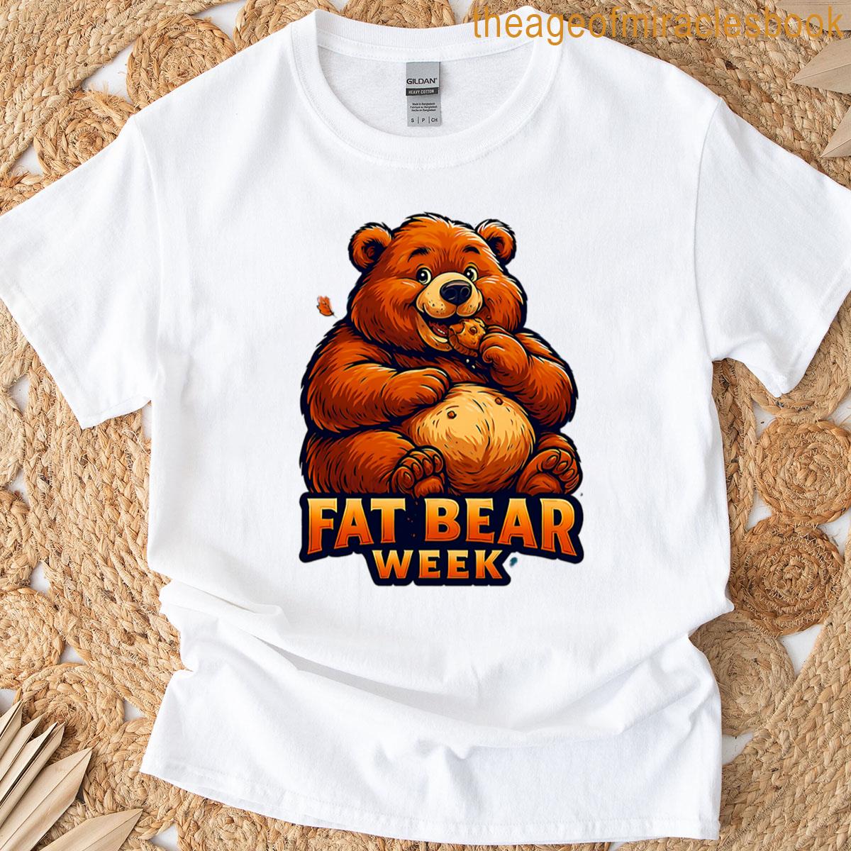 Fat Bear Week Funny Cute Cartoon Bear Eating T-shirt