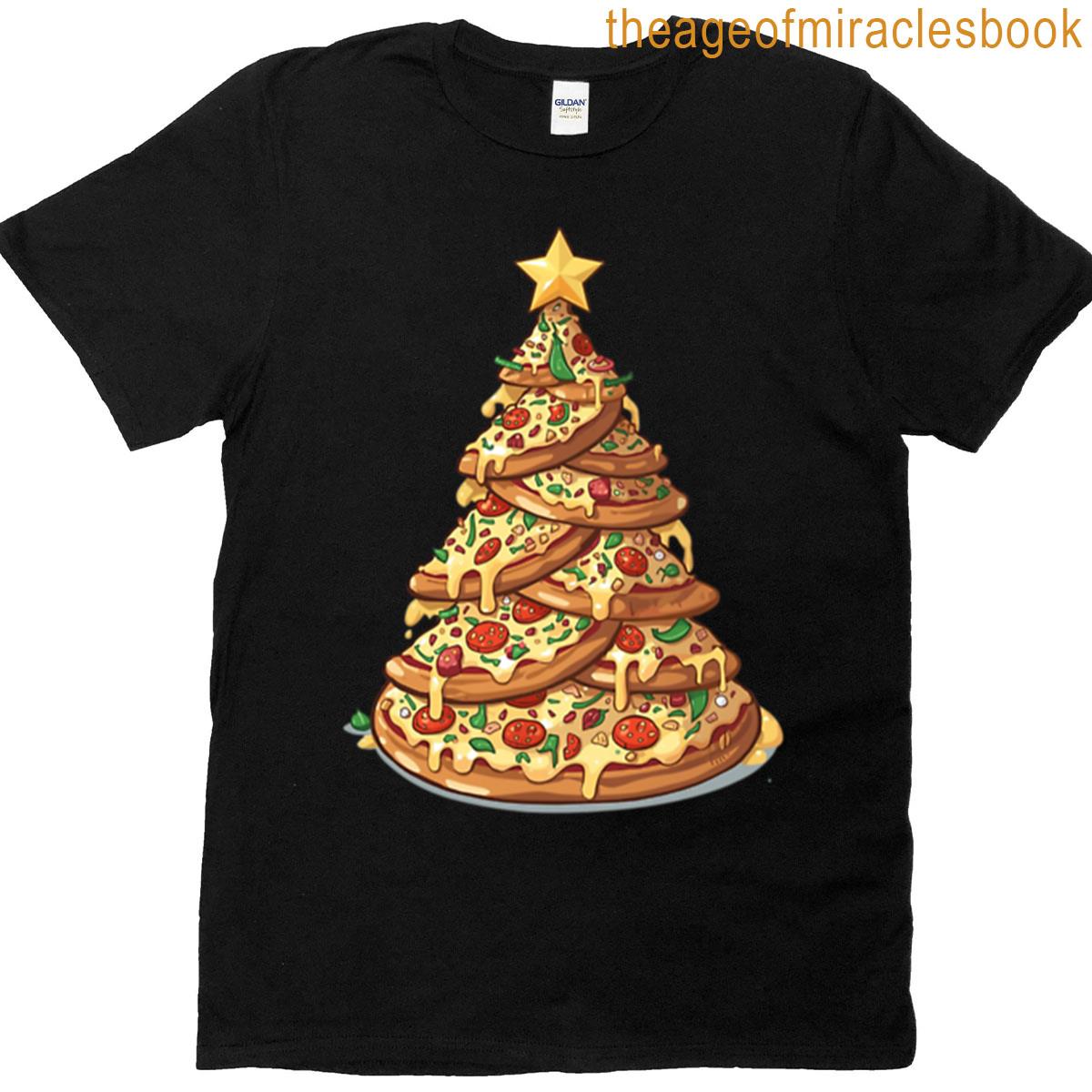 Funny Pizza Christmas Tree T-shirt