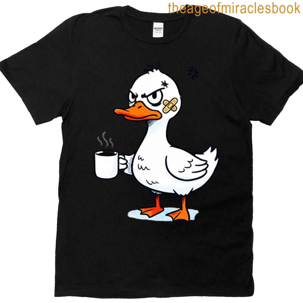Grumpy Caffeine Duck Monday Blues T-shirt