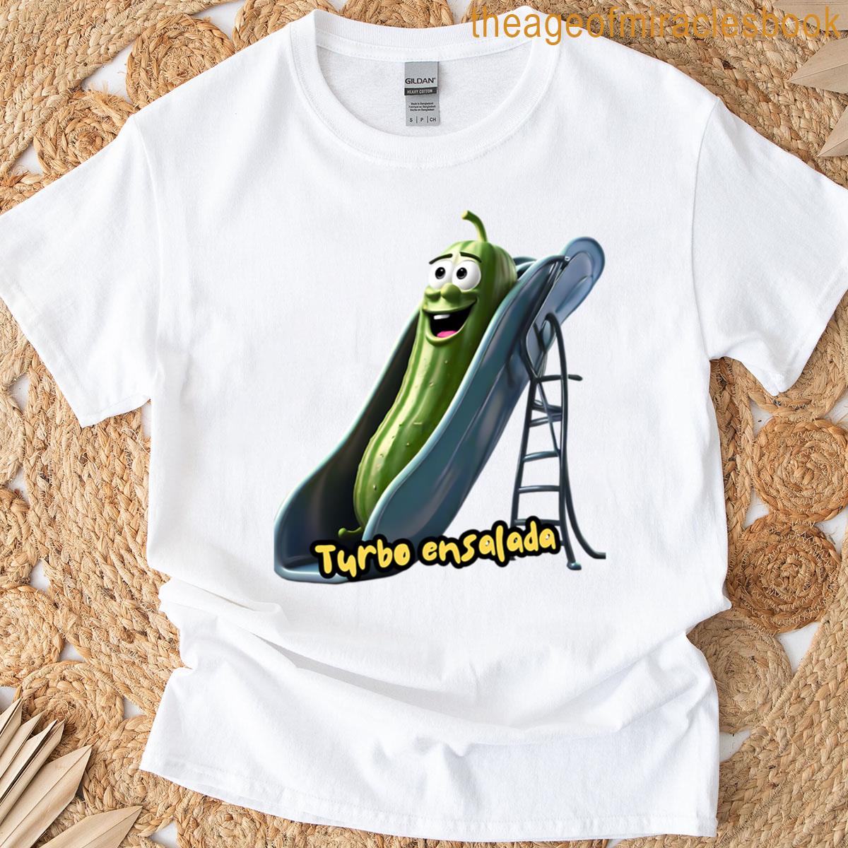 Intrepid Cucumber Sliding Down An Absurd Slide Oversized T-shirt