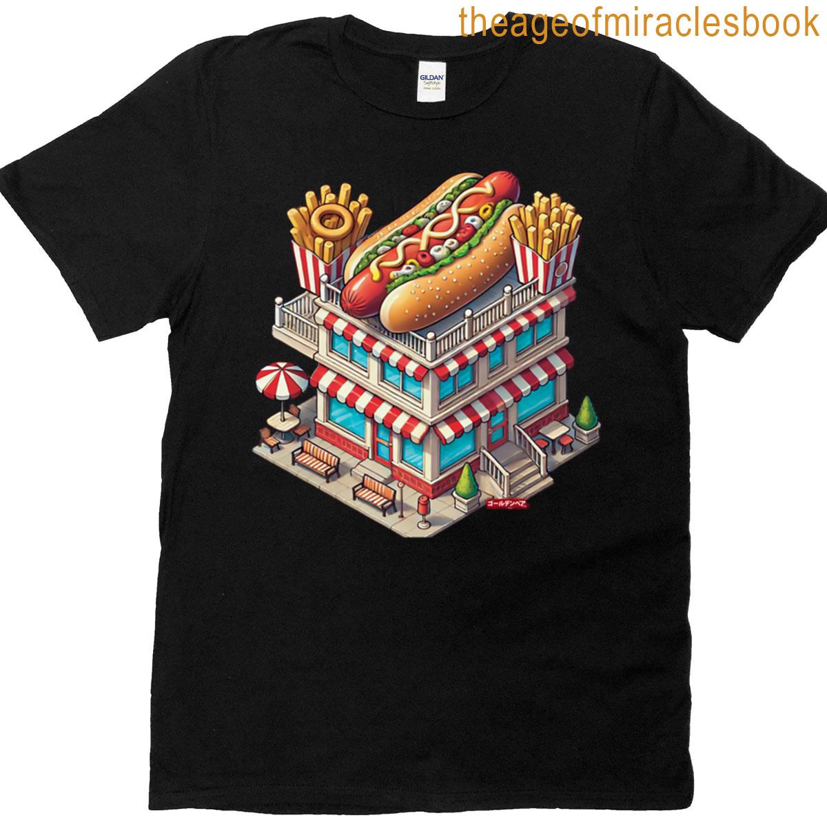Isometric Hot Dog Fast Food Joint T-shirt