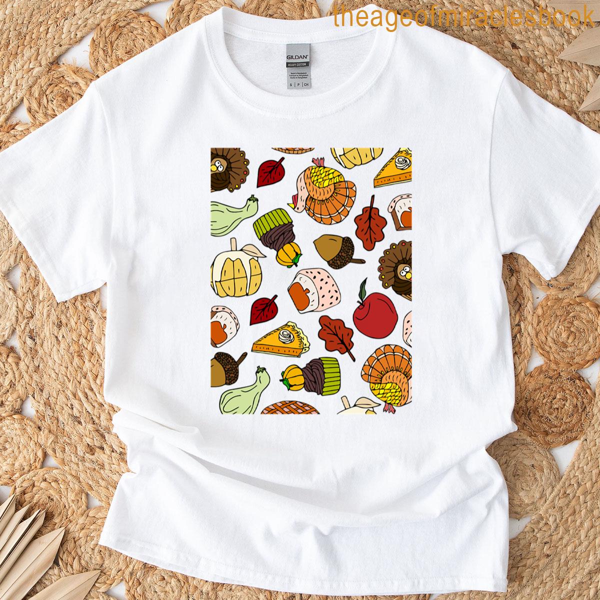 Playful Fall Harvest Seamless Pattern T-shirt