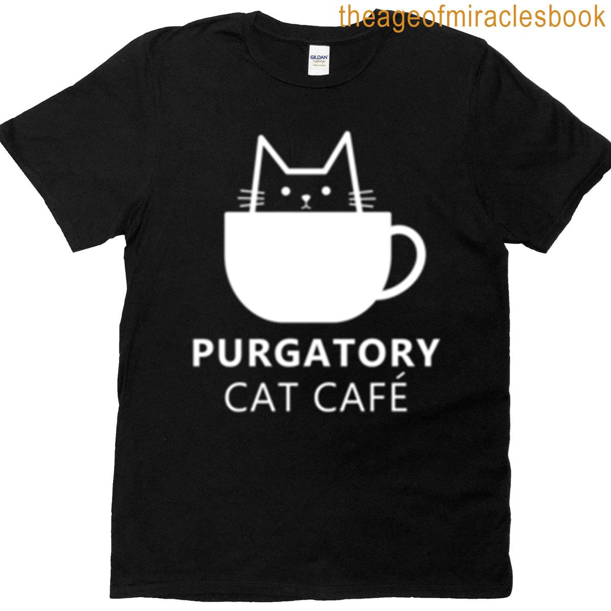 Purgatory Cat Cafe White Center T-shirt