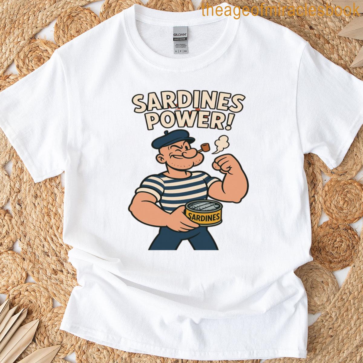 Sardines Power Breton Sailor In Retro Comic Style T-shirt