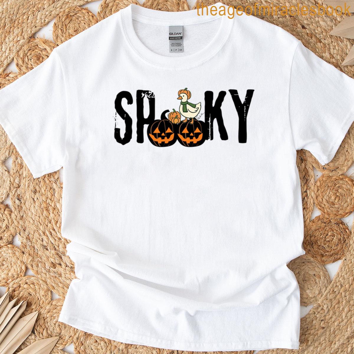 Spooky Goose With Pumpkin T-shirt