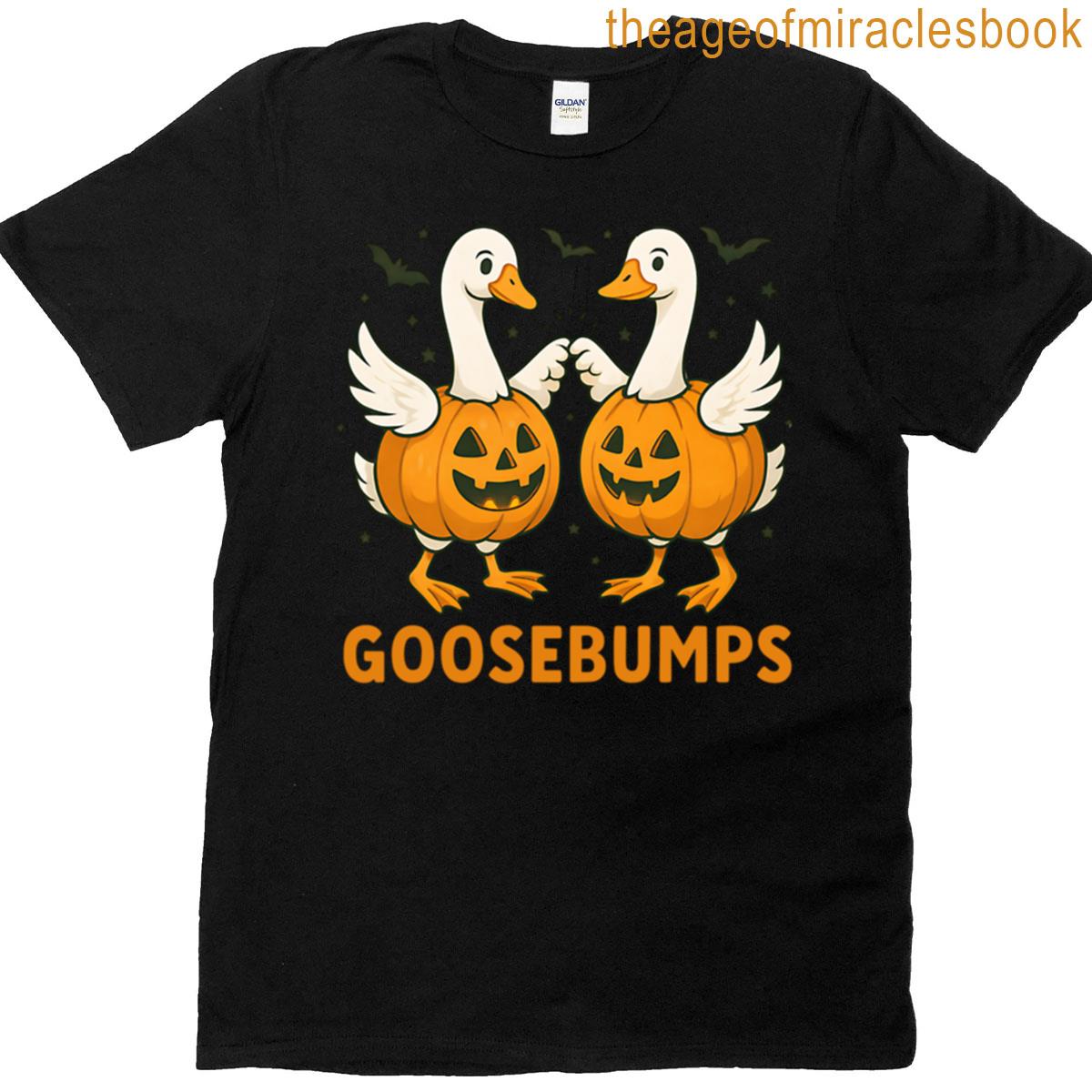 Spooky Halloween Goose Pumpkin Friends T-shirt