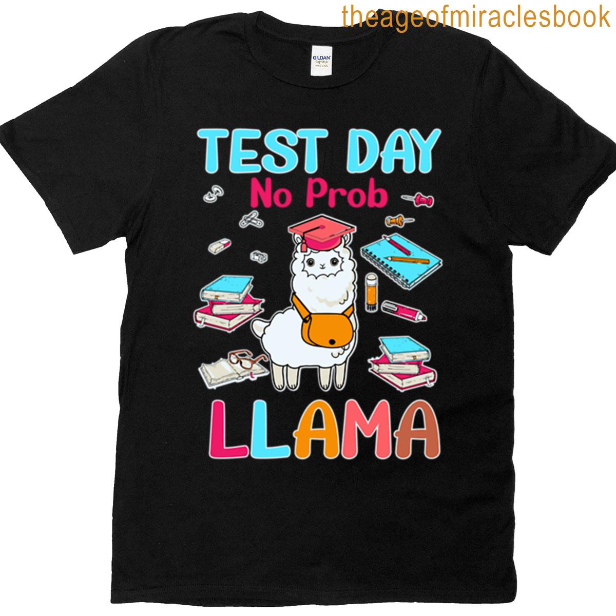 Test Day No Prob Llama Funny Cute Llama Lovers Oversized T-shirt