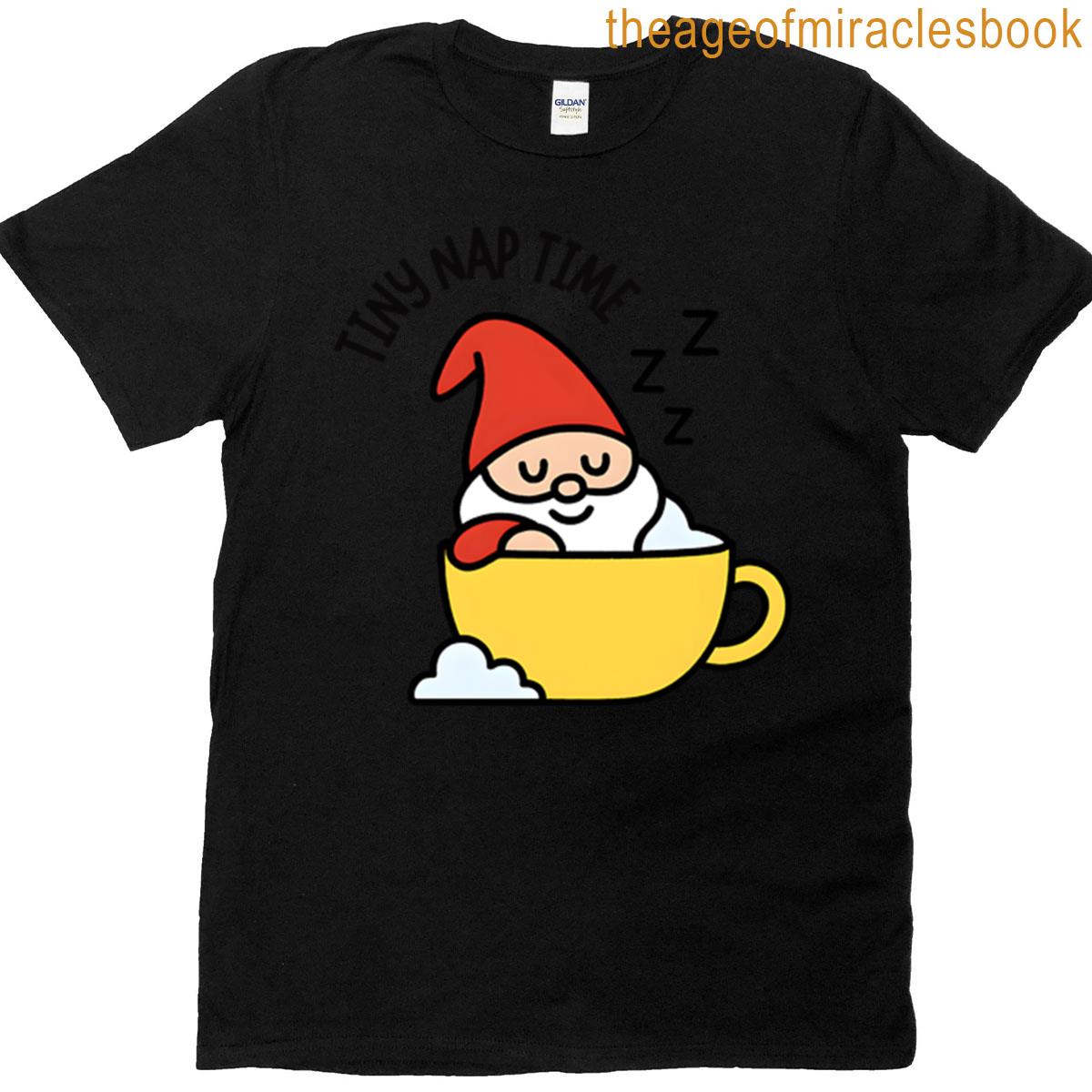 Tomte Sleeping In Teacup Tiny Nap Time Minimalist Nordic Design T-shirt