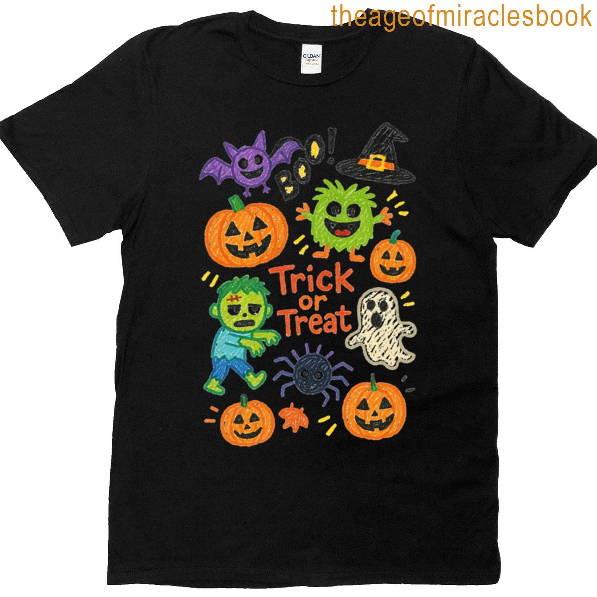 Trick Or Treat Halloween Doodle T-shirt