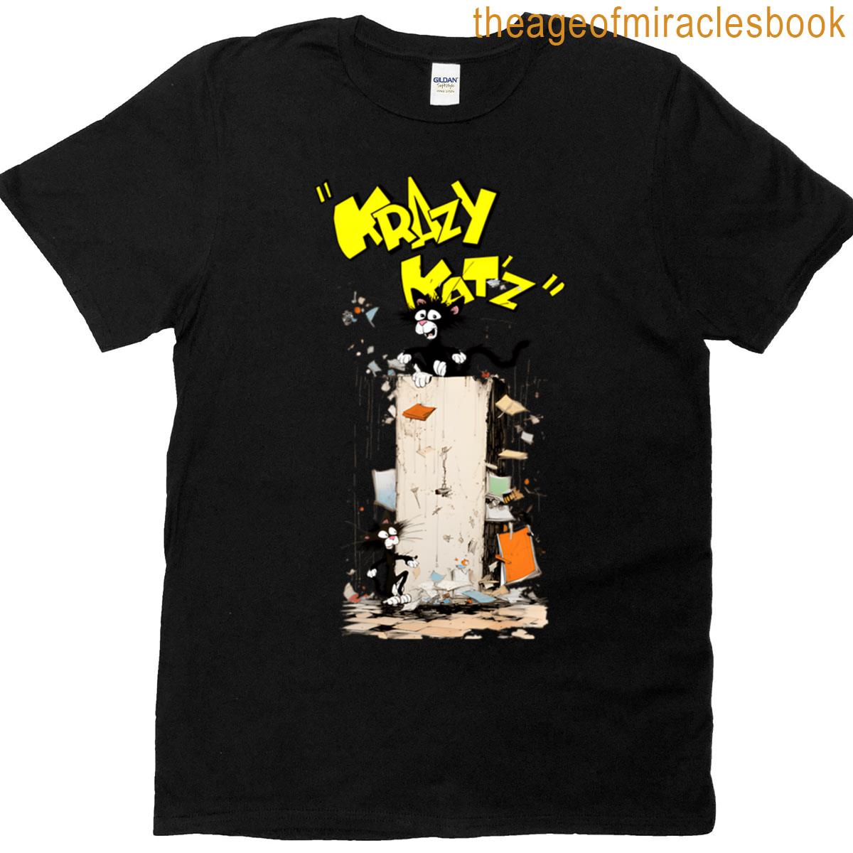 Vintage Book Comic Cat Funny Cartoon T-shirt
