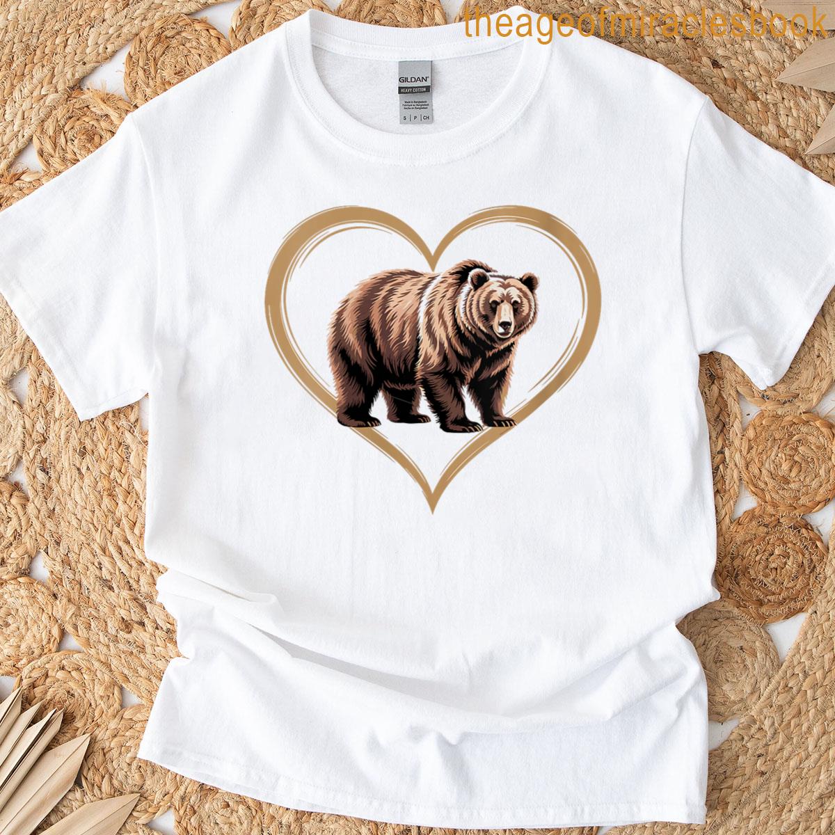 Womens Cute Bear Heart T-shirt