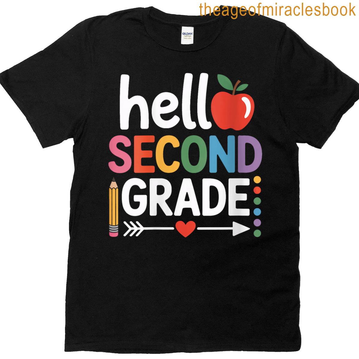 Womens Hello Second Grade Teachers Students Cute Classroom Team T-shirt Womens Hello Second Grade Teachers Students Cute Classroom Team T-shirt
