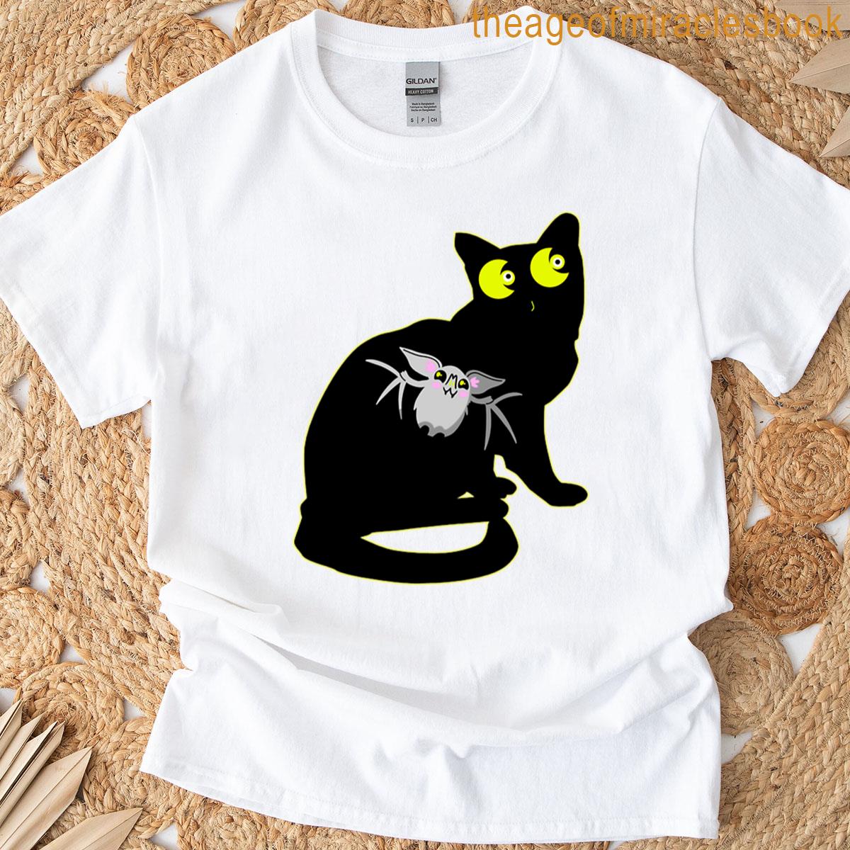 Black Cat With Bat T-shirt
