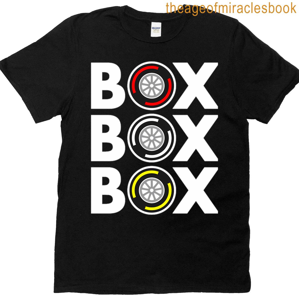 Box Box Box F1 Tyre Compound White Text T-shirt