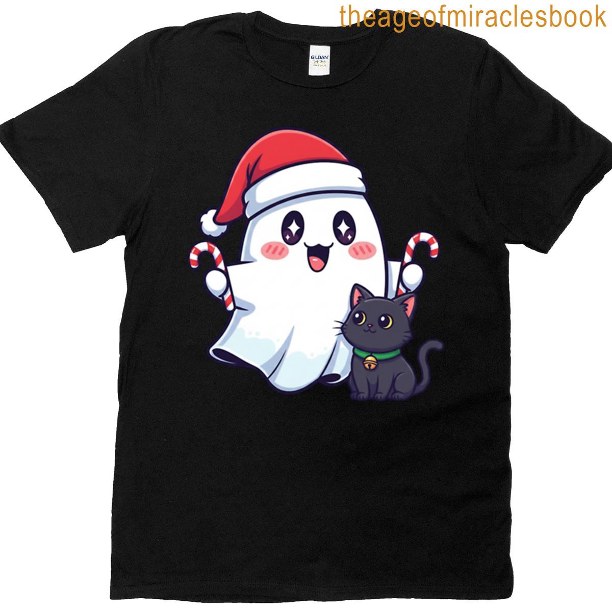 Christmas Cat Ghost Oversized T-shirt