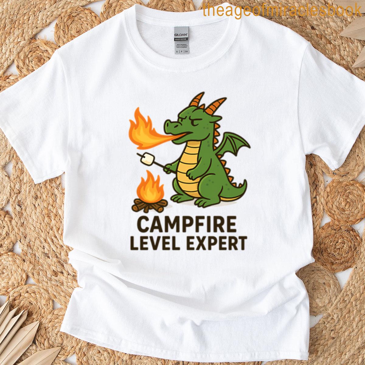 Dragon Campfire Level Expert Funny Marshmallow Roasting Tee T-shirt