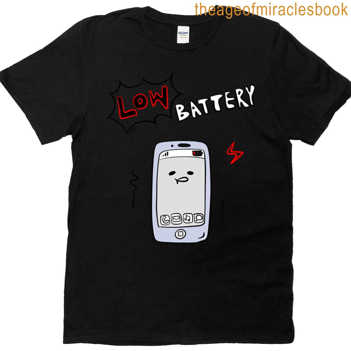 Low Battery Hand-drawn Phone Doodle T-shirt