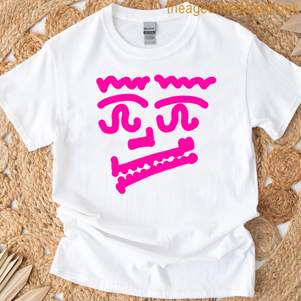 Neon Pink Abstract Face T-shirt