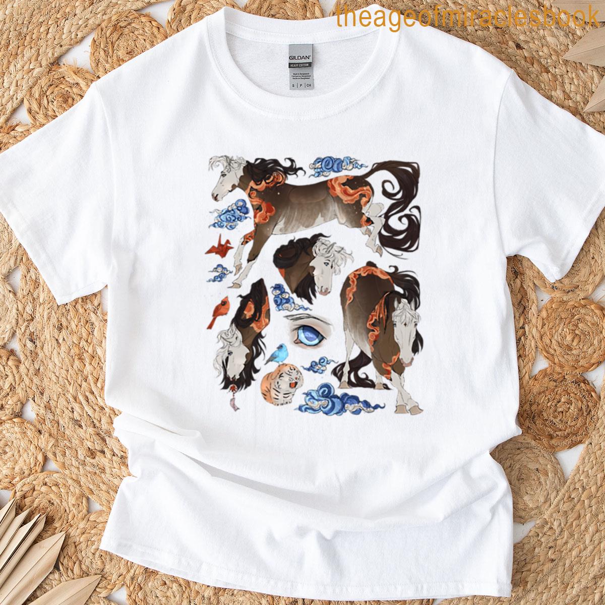 Painted Rabicano Horse With Clouds T-shirt