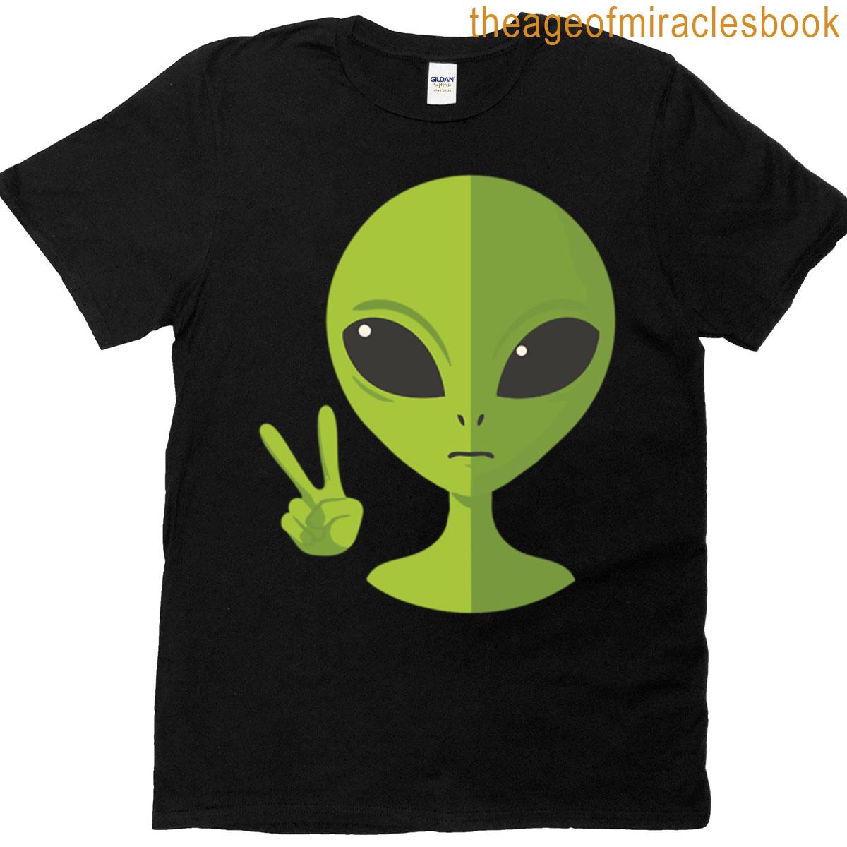 Peace Out Earthlings Friendly Alien Vibes T-shirt