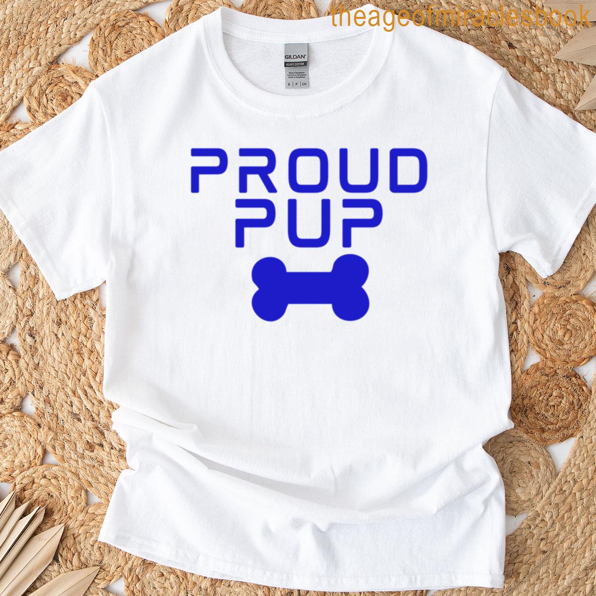 Proud Pup With Bone Graphic – Blue T-shirt