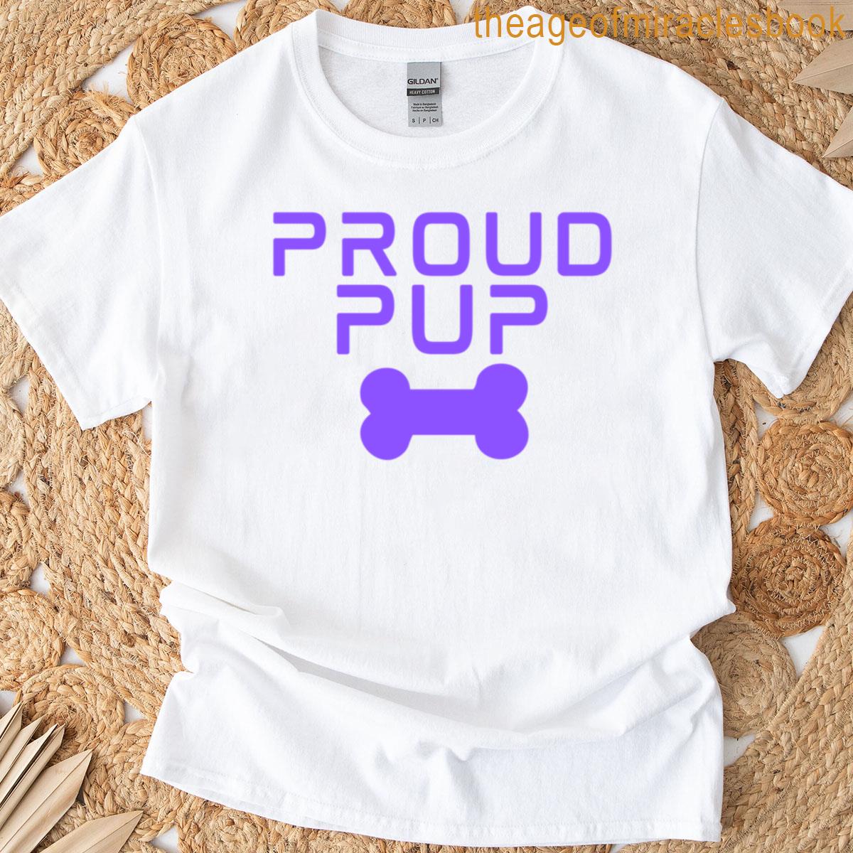 Proud Pup With Bone Graphic – Purple T-shirt