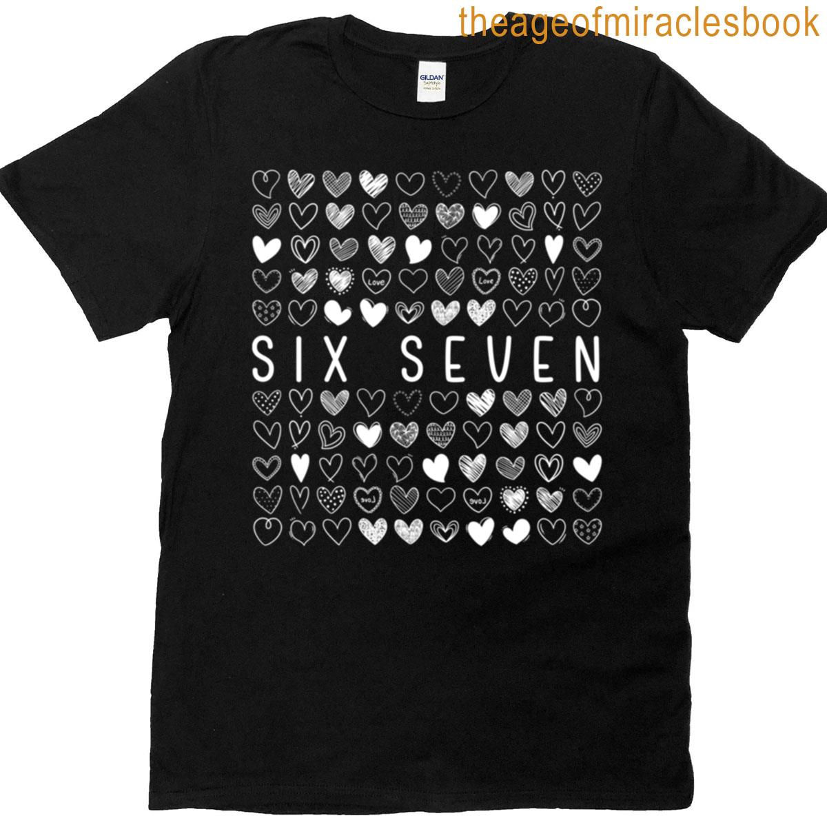 67 Six Seven Meme Heart T-shirt