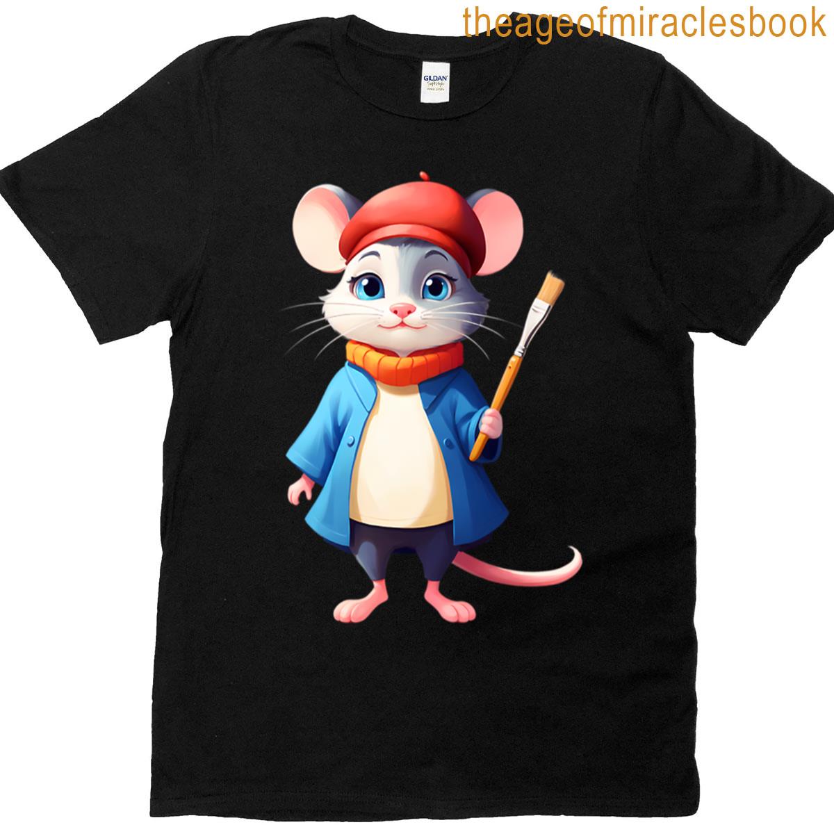 Artistic Mouse With Brush T-shirt