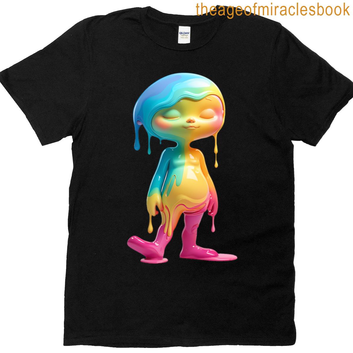 Colorful Dripping Kid Character T-shirt