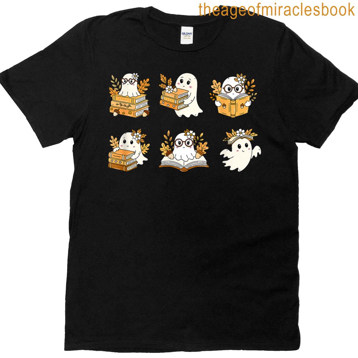 Fall Book Lover Ghosts T-shirt