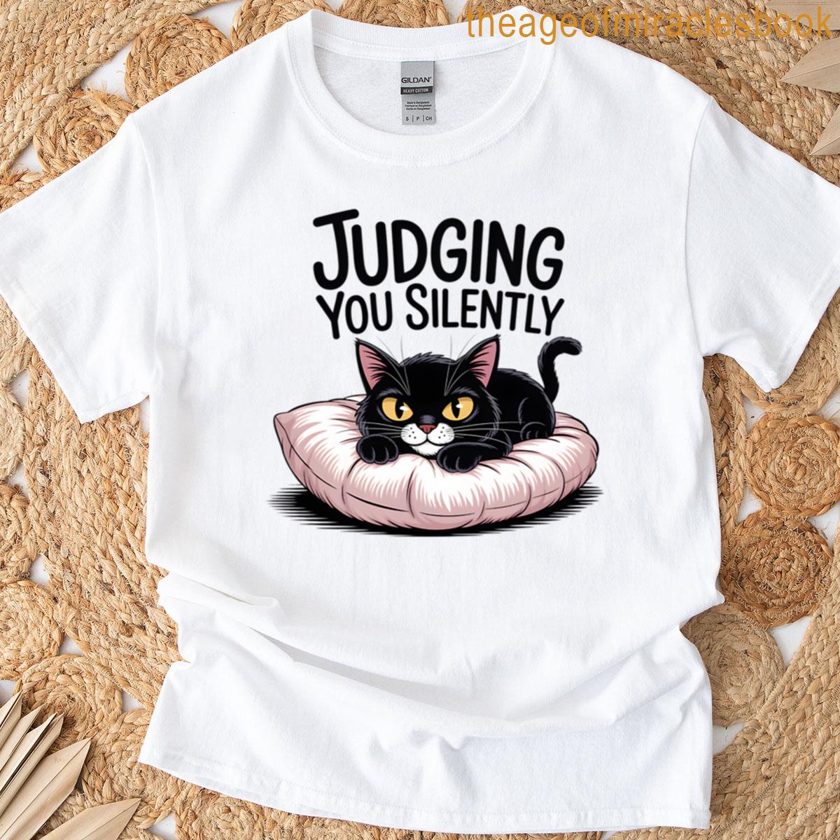 Judging You Silently Black Cat T-shirt