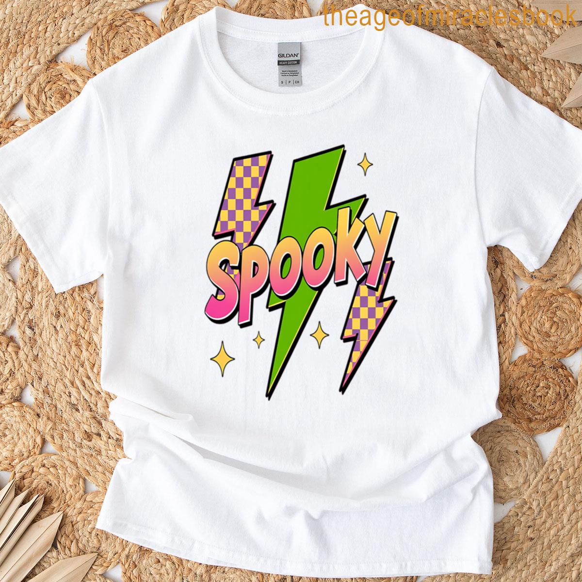 Neon Checkered Spooky Halloween T-shirt