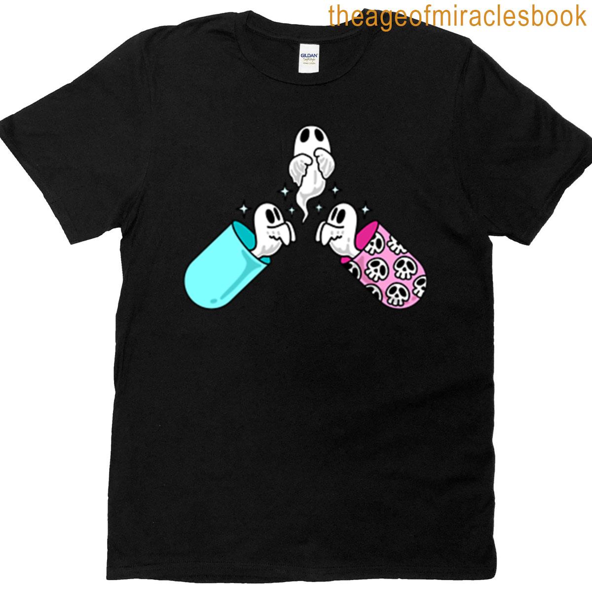 Three Ghost Women Tee- Men Ghost Wizard Halloween Design T-shirt